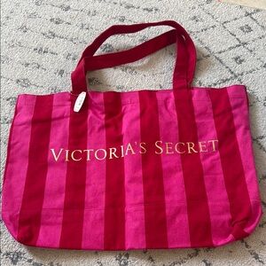 NWT Victoria's Secret Pink Stripe Tote Bag large capacity